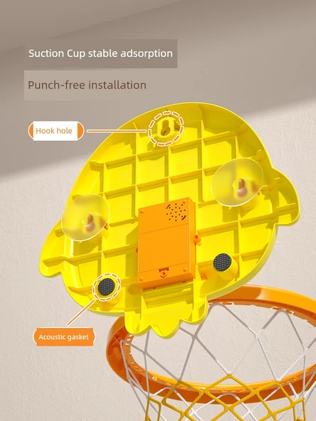 Çocuklar için Basketbol Potası Seti - Sesli ve Işıklı Skor Aslan - Katlanabilir Atış Rafı - 2 Basketbol ile - 6