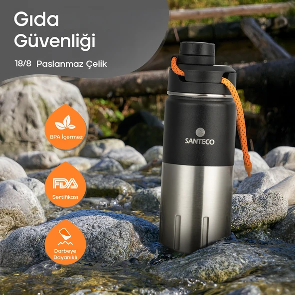 Santeco Ktwo Sporcu Termosu 500 Ml-Siyah - 9