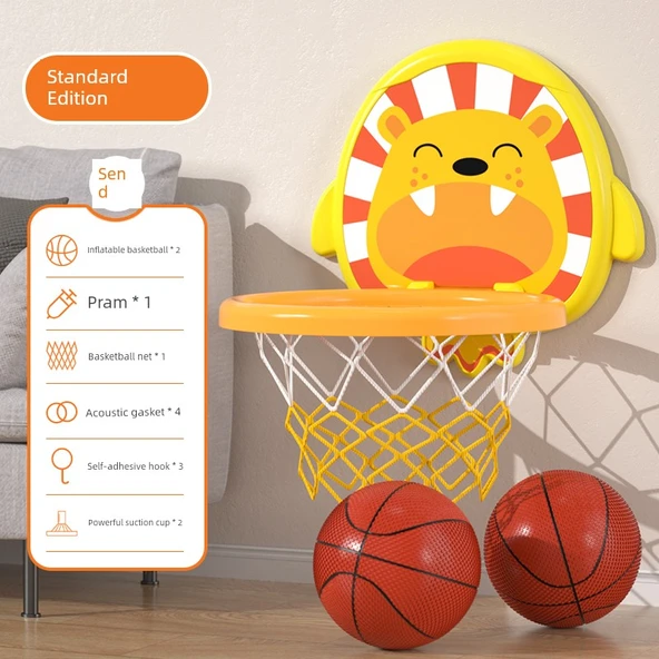 Çocuklar için Basketbol Potası Seti - Artı Aslan - 2 Basketbol ile