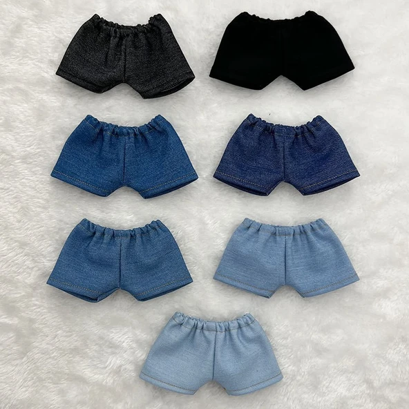 Bebek Kıyafetleri - Koyu Mavi Kot Flanga Şort - 10cm Bebek - 9