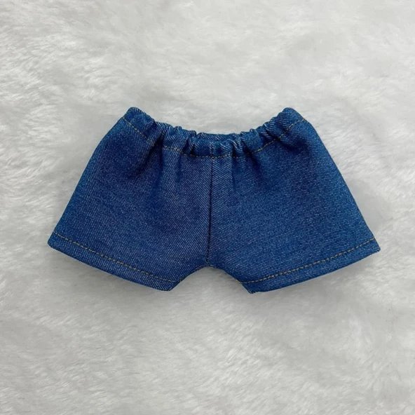 Bebek Kıyafetleri - Koyu Mavi Kot Şort - 20cm Bebek