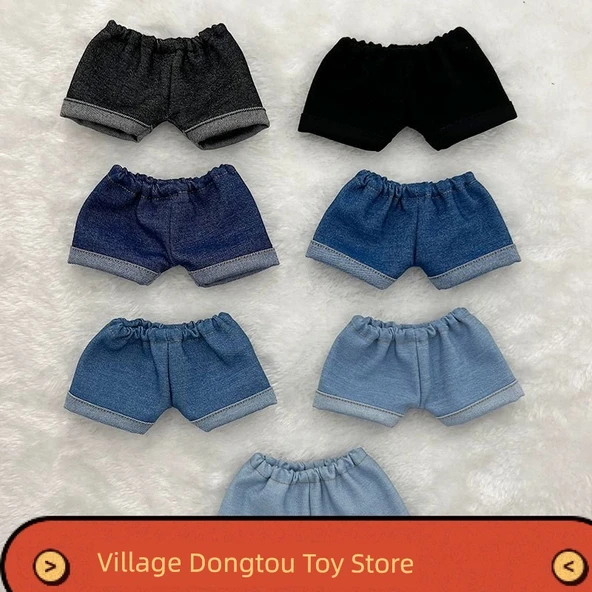 Bebek Kıyafetleri - Açık Mavi Kot Flanga Şort - 15cm Bebek - 5
