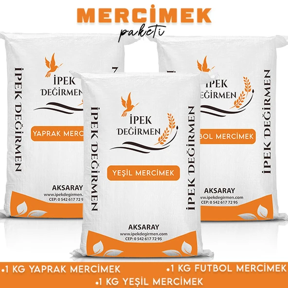 İpek Değirmen 3 KG Aile Boy Taş Değirmen Mercimek Paketi