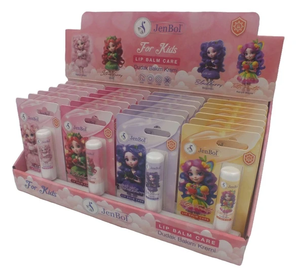 Jenbol Lip Balm Care For Kids 24'lü Stand