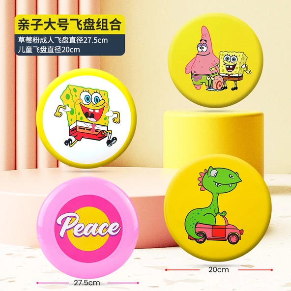 Yumuşak Uçan Disk - Spongebob + Patrick + Küçük Dinozor - Model 1