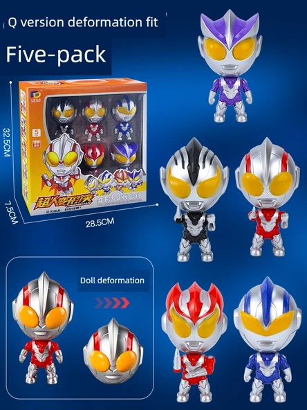 Deformasyon Küpü Superman Eğitim Oyuncakları - 5 Gashapon Superman Figürü ile Süper Büyük Hediye Kutusu + Deformasyon Uygun + Eklemli Hareketli