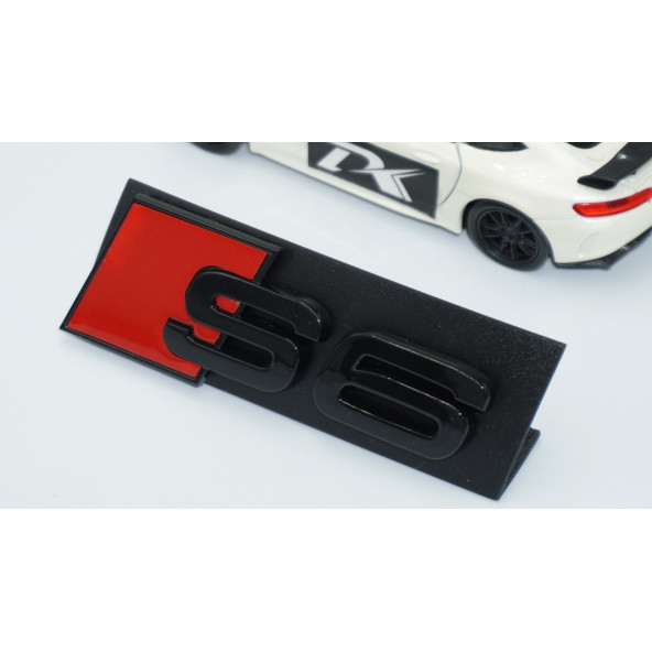 DK Tuning S6 Siyah Kırmızı 3D Ön Panjur Logo Audi İle Uyumlu - Resim 3