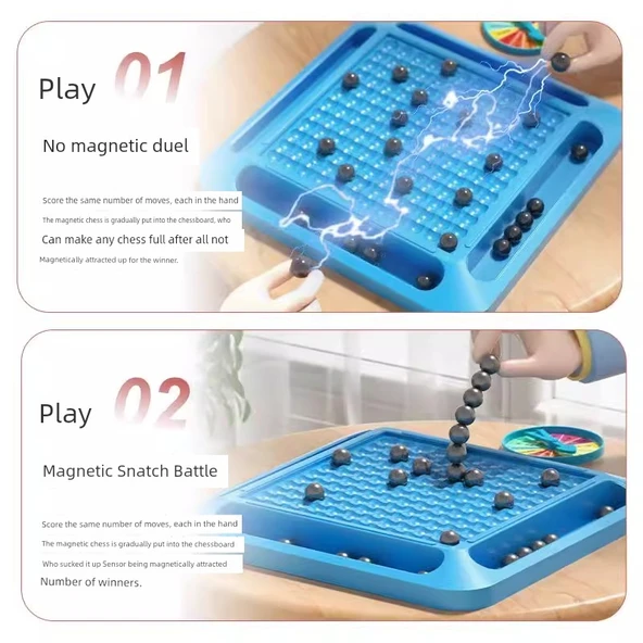 Yaşlılar için Zihin Geliştirme Magnetik Satranç Bulmaca Oyunu - Temel 20 Magnetik + 12 Delik Gökkuşağı Topu - 5