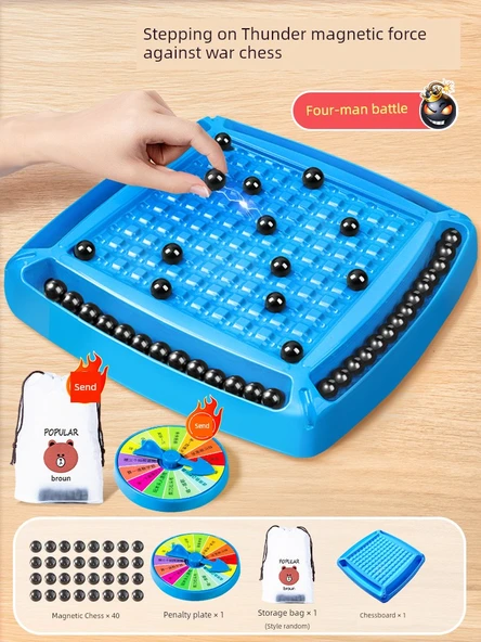 Yaşlılar için Zihin Geliştirme Magnetik Satranç Bulmaca Oyunu - Ekstrem Sürüm [40 Magnetik Satranç + Depolama Çantası + Cezalandırma Tabağı]