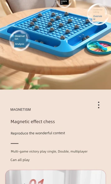 Yaşlılar için Zihin Geliştirme Magnetik Satranç Bulmaca Oyunu - Ekstrem 40 Magnetik + 1 Kule 18 Dönüş - 11