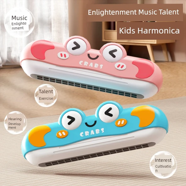Çocuklar için Harmonik - Mavi Karikatür Yengeç ve Bebek Hornu - 2