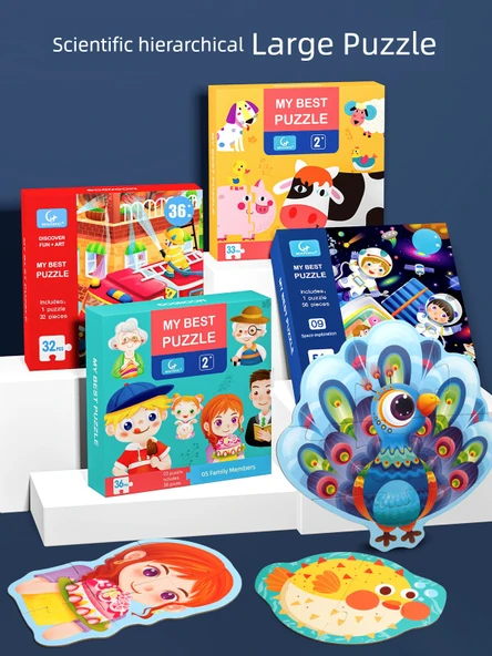 Eğitici Bulmaca Oyuncağı - Deniz, Kara ve Hava Trafiği 30 Parça Büyük Uzun (2.5-4 Yaş) - Resim 5