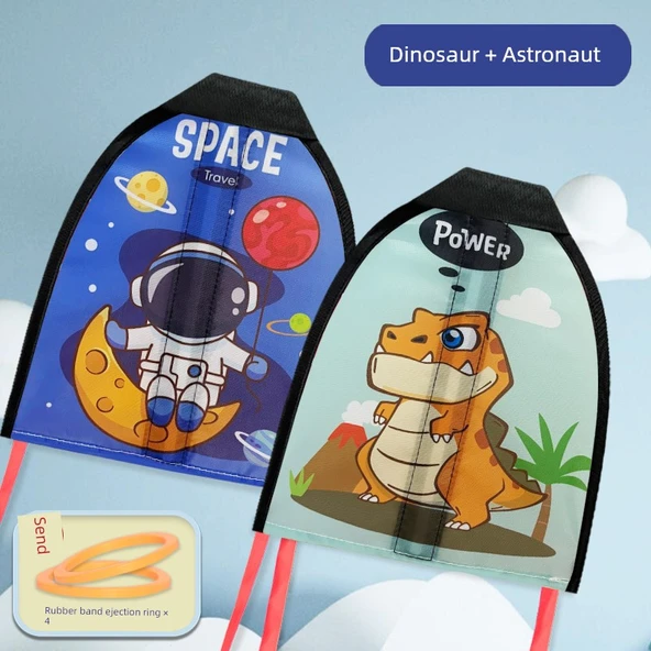 Çocuklar için Catapult Uçurtma - Dinozor-Astronot 2 - 4 Catapult Dahil