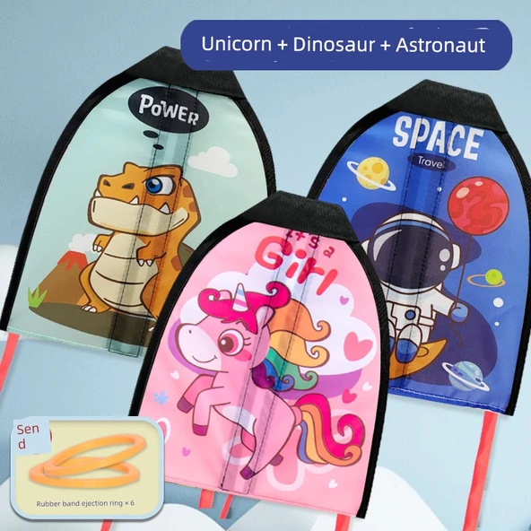 Çocuklar için Catapult Uçurtma - Dinozor-Unicorn-Astronot 3 - 6 Catapult Dahil