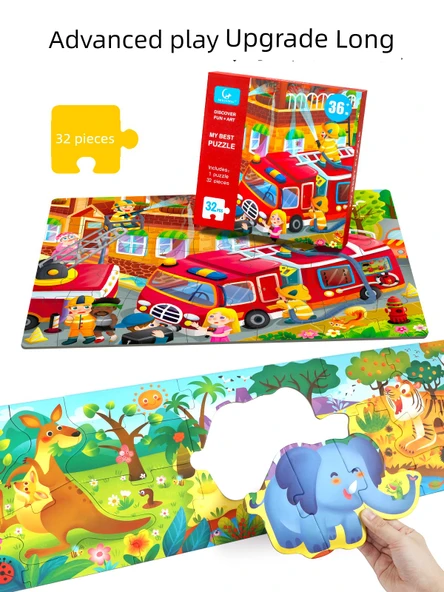 Eğitici Bulmaca Oyuncağı - Deniz, Kara ve Hava Trafiği 30 Parça Büyük Uzun (2.5-4 Yaş) - Resim 4