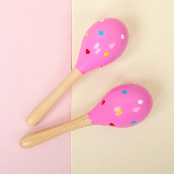 Müzik Ritim Çalgısı - Büyük Pembe 20cm Çift