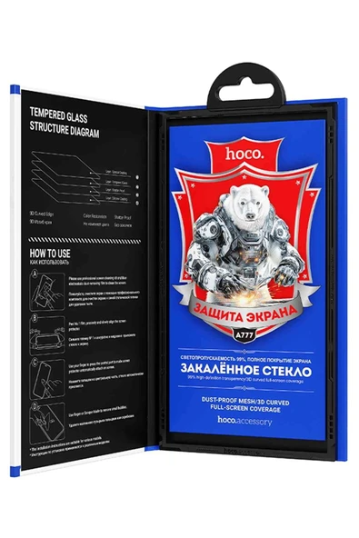 iPhone 16 Pro Uyumlu Hoco Bear Shield HD Cam Ekran Koruyucu - Resim 6