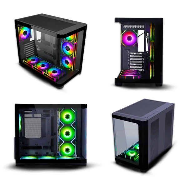 Gamebooster Kasa Gb-G2851Bb Sea Vıew Usb 3.0 Atx 7 X Argb Fanlı Siyah (Psu Yok)