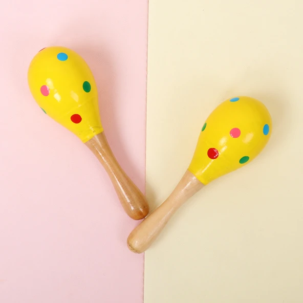 Müzik Ritim Çalgısı - Küçük Sarı 11.5cm Çift