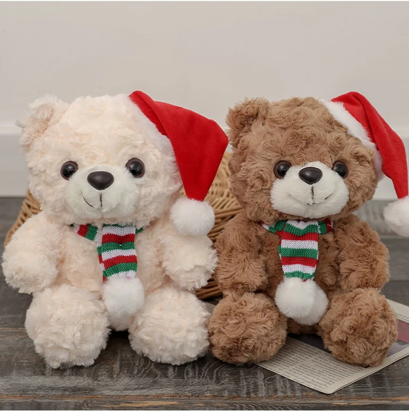 Ayıcık Oturan Çiçek Tutan - 20cm - Beyaz - 10