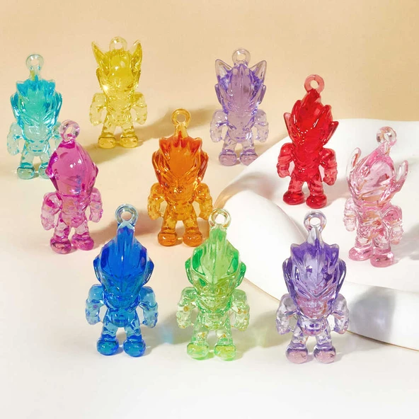 Ultraman Kristal Oyuncak Akrilik Taş Mini Bebek Yaratıcı Kolye - Mor Dokuz Kutulu + Trafik + Çıkartma - 4