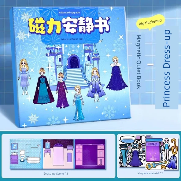 Elsa Prenses Magnetik Emme Sessiz Kitap - Prenses Aisha Büyük Boy Tam Renk