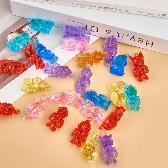 Ultraman Kristal Oyuncak Akrilik Taş Mini Bebek Yaratıcı Kolye - Rastgele Stil Ott Mini Kahraman Karışık Renk 20 Paket - 12