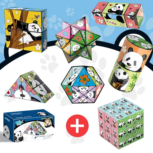 Panda Çeşit Küp - Çiçekli Altı Paket Rubik Küp ile