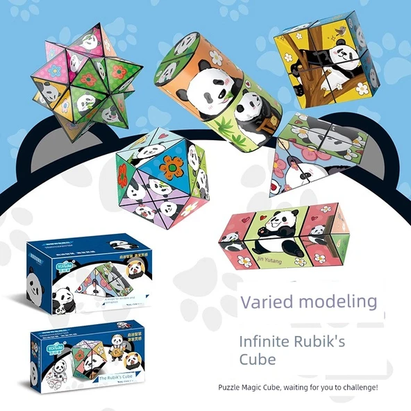 Panda Çeşit Küp - Çiçekli Altı Paket Rubik Küp ile - 4