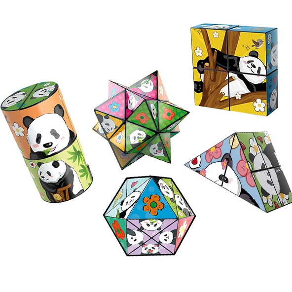 Panda Çeşit Küp - Çiçekli Altı Paket Rubik Küp ile - 3