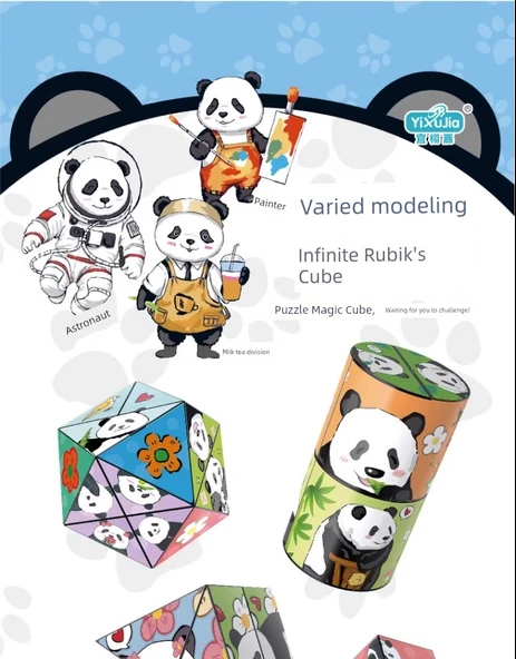 Panda Çeşit Küp - Çiçekli Altı Paket Rubik Küp ile - 7