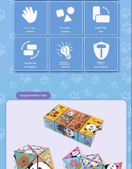Panda Çeşit Küp - Çiçekli Altı Paket Rubik Küp ile - 9