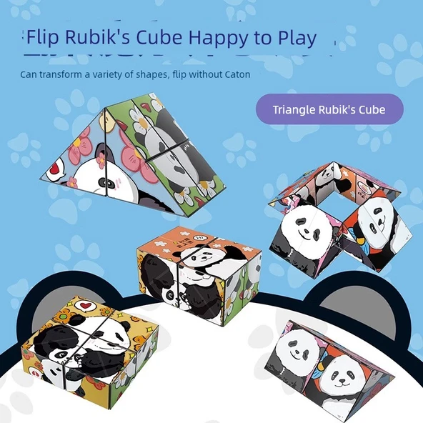Panda Çeşit Küp - Çiçekli Altı Paket Rubik Küp ile - 6