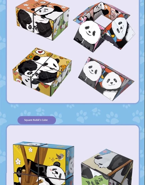 Panda Çeşit Küp - Çiçekli Altı Paket Rubik Küp ile - 12