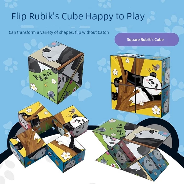 Panda Çeşit Küp - Çiçekli Altı Paket Rubik Küp ile - 5
