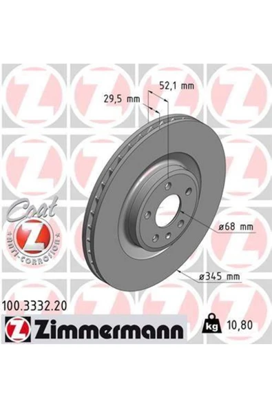 Zimmermann 100.3332.20 Ön Fren Aynası Havalı Q5 2.0 Tfsı/2.0 Tdı/3.0 Tdı/3.2 Fsı 08- A5 S5 Quattro 07- A4 S4 Quattro 08- 98 ürün görseli 1