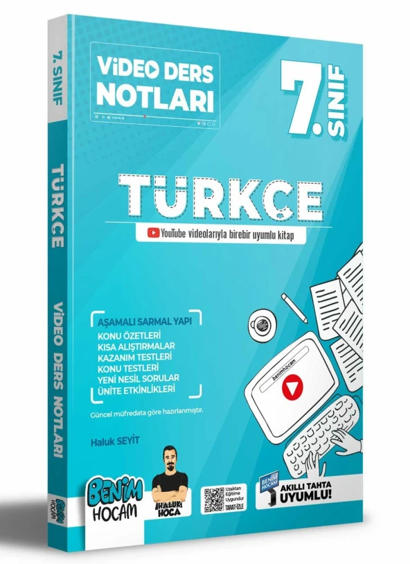 Benim Hocam Yayınları 7. Sınıf Türkçe Video Ders Notları   2022