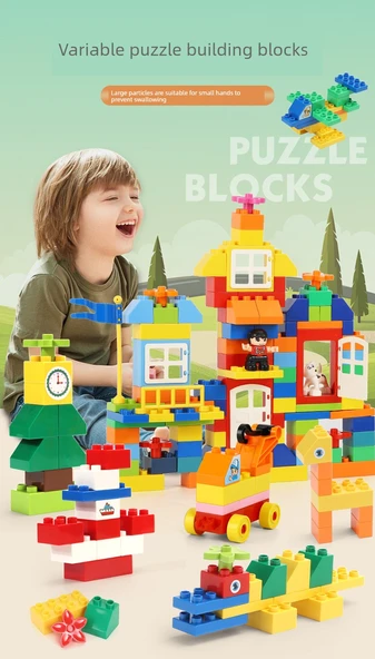 Büyük Parçalı Yapı Blokları Seti - 330 Parça + 2 Taban Plakası - 8