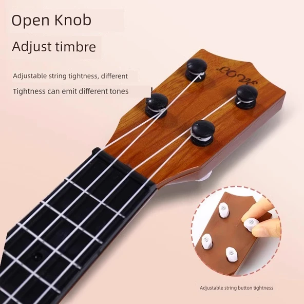 Çocuklar için Başlangıç Ukulele Gitar - Şeftali - 44cm - 3