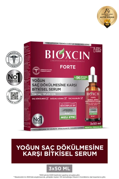 Bioxcin Forte Yoğun Saç Dökülmesine Karşı Bitkisel Serum 3x50 ml