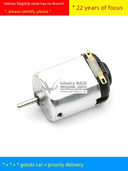 Elektrikli DC Motor Oyuncak - 130 Küçük Motor + 1 3-Kanatlı Fan Kanadı Mavi (1 Set) - 6