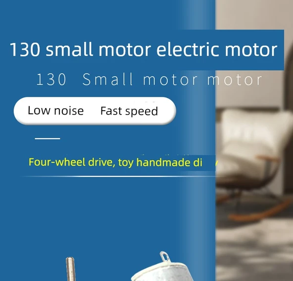 Elektrikli DC Motor Oyuncak - 130 Küçük Motor + 1 3-Kanatlı Fan Kanadı Mavi (1 Set) - 7