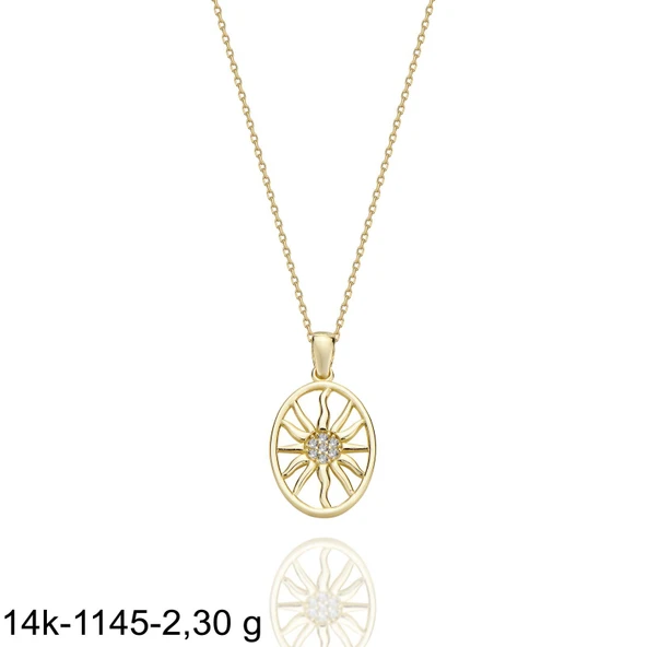 Yıldırm Şimşek ÜSt Kalite 14 Ayar Altın Kolye - Resim 2