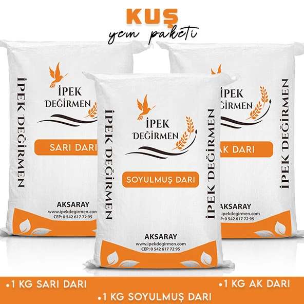 İpek Değirmen 3 KG Premium Darı Paketi Sarı Ak Darı Soyulmuş Darı