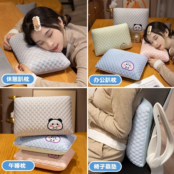 Bing Dou Dou Hafızalı Yastık - Gri Panda Hafızalı Pamuk 32x23cm - 6