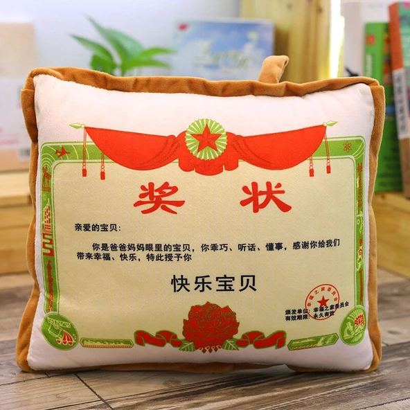 Ödül Tarzı Hava Koşullandırıcı Yastık ve Yastık Peluş Oyuncak - En İyi Eş - 30x30cm - 7