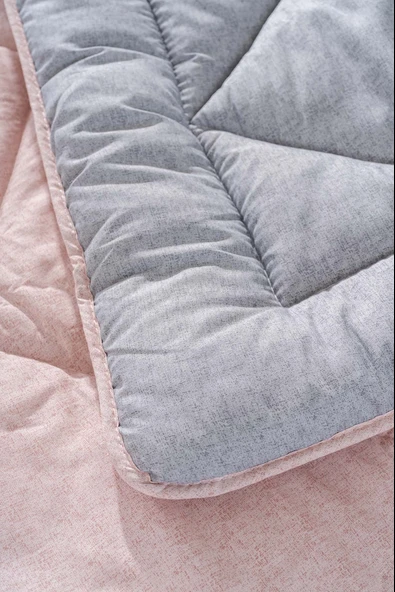 Rivaİstanbul Pudra-Gri Modie Çift Kişilik Çift Taraflı Lüx Yorgan 195x215 cm - Resim 5
