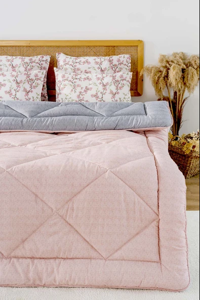 Rivaİstanbul Pudra-Gri Modie Çift Kişilik Çift Taraflı Lüx Yorgan 195x215 cm ürün görseli