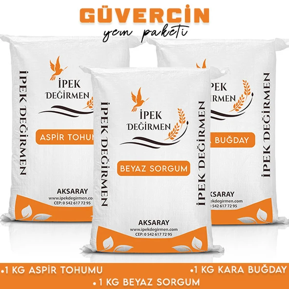 İpek Değirmen 3 KG Premium Güvercin Yemi Sorgum Aspir Kara Buğday
