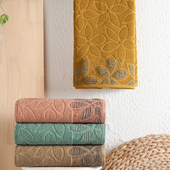 Schafer Home Dolce Jakarlı Havlu 70x140-Hardal